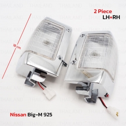 ชุด ไฟเลี้ยวมุม ข้างซ้าย+ขวา 2 ชิ้น สีขาว ขอบโครเมี่ยม สำหรับ Nissan Big-M 925 D21 ปี 1990-1995